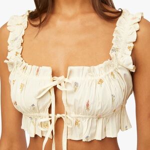 NWT WeWoreWhat double tie gathered crop top